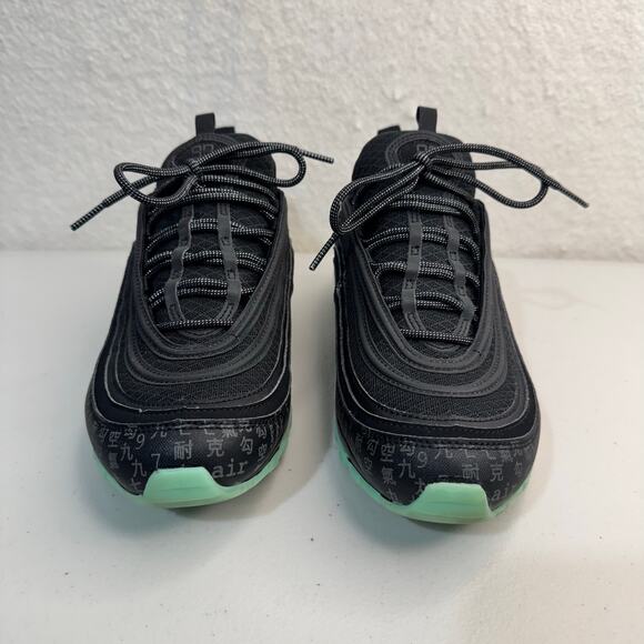 Jordan Nike Air Max 97 ‘Matrix’ Sneakers Black Green Glow Athletic Shoes Size 9 main image 6